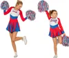 Cheerleaderin rot-blau - Fasching Karneval Kostüm Produktbild-Vorschau 2