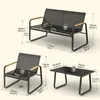 Mondeer Gartenmöbel Set 4-tlg Sitzgruppe Balkon Terrasse Produktbild-Vorschau 7
