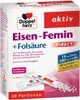 A box of Doppelherz Eisen-Femin Direct with Folsäure, showing individual sachets and the product's contents. Produktbild-Vorschau