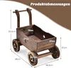 Dřevěný vozík na květiny COSTWAY, vozík na květináče s Náhled obrázku produktu 7