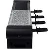 A side view of a black and granite raclette grill with four spatulas extended. Produktbild-Vorschau