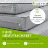 Stack of gray cushions with zippers, on a white and gray background. Produktbild-Vorschau