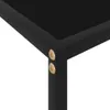 A close-up view of the corner of a black table, showing wooden dowels used for assembly. Produktbild-Vorschau
