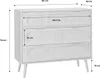 A diagram showing the dimensions of a chest of drawers. Anteprima dell’immagine prodotto