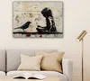 Wanddeko 80x60 cm - Banksy - Mädchen - Straßenkunst - Vogel Produktbild-Vorschau 6