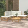 vidaXL 6-tlg. Garten-Lounge-Set mit Cremeweißen Kissen Produktbild-Vorschau 2