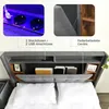 160*200CM Polsterbett Doppelbett Stauraum-Kopfteil Bett mit Produktbild-Vorschau 3