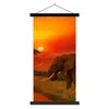 MuchoWow® Textilposter Elefant - Sonnenuntergang - Orange - Produktbild-Vorschau 1