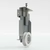 A close-up, studio shot of a sliding door roller mechanism against a white background. Produktbild-Vorschau