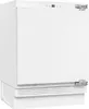 A white under-counter refrigerator shown from a diagonal front-side angle. Produktbild-Vorschau