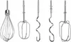 Five different attachments for a hand blender are displayed against a white background. Anteprima dell’immagine prodotto