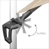 Close-up of an umbrella mechanism with a diagram indicating rotation. Produktbild-Vorschau