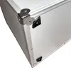 Close-up view of the corner of a silver case, showing metal and black plastic reinforcements. Produktbild-Vorschau