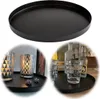LS-LebenStil Metall Deko Tablett Rund Ø30cm Schwarz Produktbild-Vorschau 1