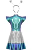 A child's alien costume displayed on a mannequin. Produktbild-Vorschau