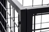 Close-up view of the corner of a black metal firewood rack. Podgląd zdjęcia produktu