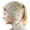 Strick Winter Beanie - Pferdeschwanz Mütze - mit Zopf Loch Produktbild-Vorschau 1