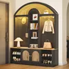 A hallway furniture set with storage, shelves, and hooks, featuring shoes, a handbag, and a jacket. Podgląd zdjęcia produktu