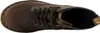 A top-down view of a brown leather boot. Voir les images du produit