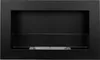 A front view of a black, wall-mounted bioethanol fireplace with a glass panel. Anteprima dell’immagine prodotto