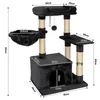 A black cat tree with dimensions indicated by measurement lines and text. Anteprima dell’immagine prodotto