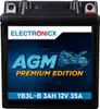 Akumulator AGM 12V, 3Ah do motocykli, model YB3L-B ▶ Podgląd zdjęcia produktu 1