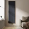 A modern living room with a dark grey vertical panel radiator next to a window and a sofa. Anteprima dell’immagine prodotto