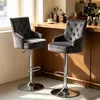 Tabouret de bar FATIVO, velours noir, pivotant, hauteur Voir les images du produit 3