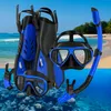 Tauchset Maske mit Schnorchelflossen zum Schwimmen Größen Produktbild-Vorschau 2