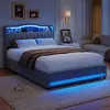 Lit rembourré UnboxG 160x200 cm avec rangement et éclairage Voir les images du produit 2