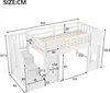 Merax Etagenbett Hochbett 90x200 cm, mit Stauraumtreppe und Produktbild-Vorschau 7