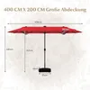 COSTWAY ombrellone doppio 400x200cm, ombrellone da giardino Anteprima dell’immagine prodotto 3