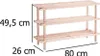 ZELLER Botník dřevěný 3 police 80x26x49,5cm Náhled obrázku produktu 5