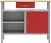 A product image of a workbench with a drawer and a cabinet. Produktbild-Vorschau