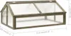 A wooden greenhouse with a transparent lid, shown from a diagonal angle with dimensions indicated. Produktbild-Vorschau