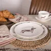 Clayre & Eef Frühstücksteller Ø 20 cm Beige Braun Porzellan Produktbild-Vorschau 4