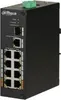 A black network switch with multiple ports and a green connector on top. Anteprima dell’immagine prodotto