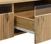 A close-up view of an open drawer and part of a cabinet with a fluted wood-grain texture. Produktbild-Vorschau