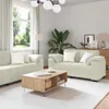 vidaXL 3-tlg. Sofagarnitur mit Kissen Creme Samt Produktbild-Vorschau 2