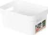 A white storage box with handles is shown from a slightly elevated side angle against a white background. Produktbild-Vorschau