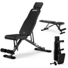 A black adjustable weight bench is shown from multiple angles against a white background. Produktbild-Vorschau