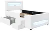 Polsterbett 90x200 cm mit Schublade, LED im Kopf- und Produktbild-Vorschau 8