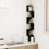 A corner shelf unit with various items displayed on it, next to a kitchen sink. Náhľad obrázku produktu
