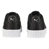 A pair of black Puma Carina 2.0 sneakers shown from the back. Podgląd zdjęcia produktu