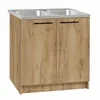 Stamar | Küchenschrank, mit Spülbecken, 80 cm, Eiche Gold, Produktbild-Vorschau 2