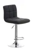 A dark gray fabric bar stool with a chrome base and adjustable height. Náhled obrázku produktu