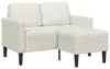 vidaXL 2-Sitzer-Sofa mit Chaiselongue L-Form Creme 125 cm Produktbild-Vorschau 8