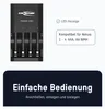 A battery charger with informational text and graphics. Produktbild-Vorschau