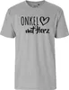 Huuraa Herren T-Shirt Onkel mit Herz S Sport Grey Bio Produktbild-Vorschau 2