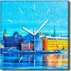 Coloray Uhr auf Leinwand 30x30 cm Wand Uhr Dekoration Produktbild-Vorschau 1